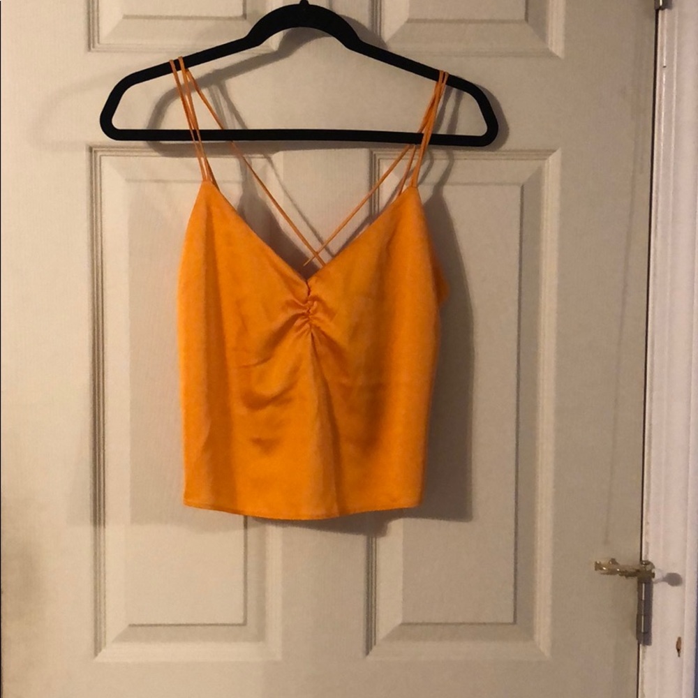 NWT Orange tie back crop tank